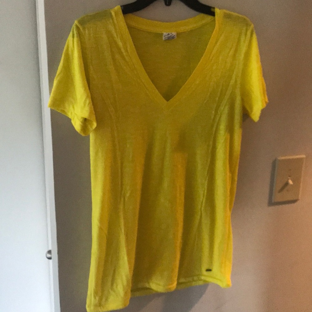 Pink VS Yellow v neck shirt-L